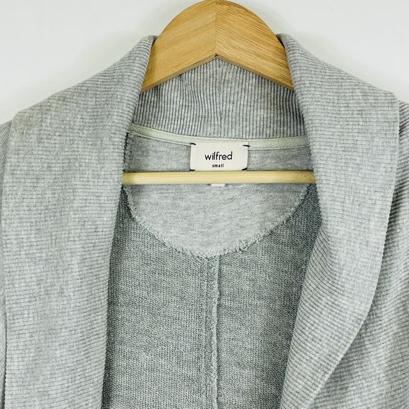 Wilfred Grey French Terry Dolman Sleeve Studded Sweater Cardigan Womens Small - Picture 2 of 8